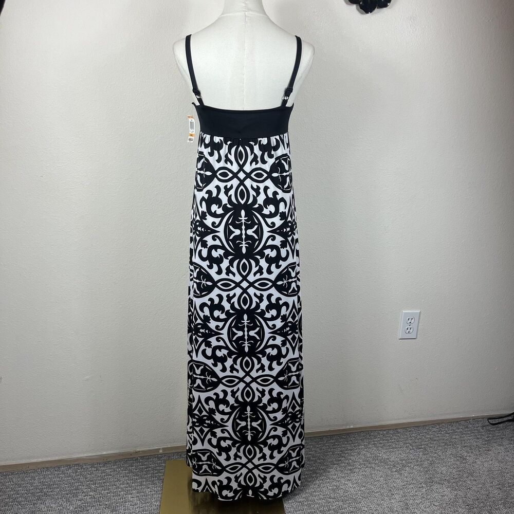 INC Dress Womens Small Black Maxi Boho 00s Babydoll Geometric Sundress - Picture 2 of 8
